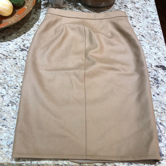 J. Crew 100% Wool Zip Pencil Skirt in Tan 2 - Picture 11 of 11